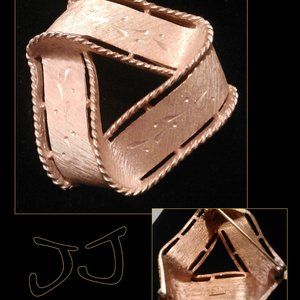 Vintage Rare JJ triangle brooch